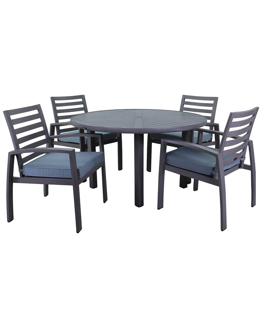 Courtyard Casual Creative Outdoor Products  Cabo Grey 5pc Dining Set In Grey