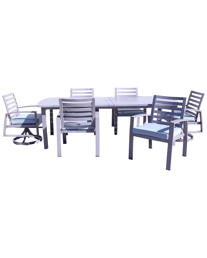 Courtyard Casual Cabo 7pc Mixed Extension Dining Set In Grey