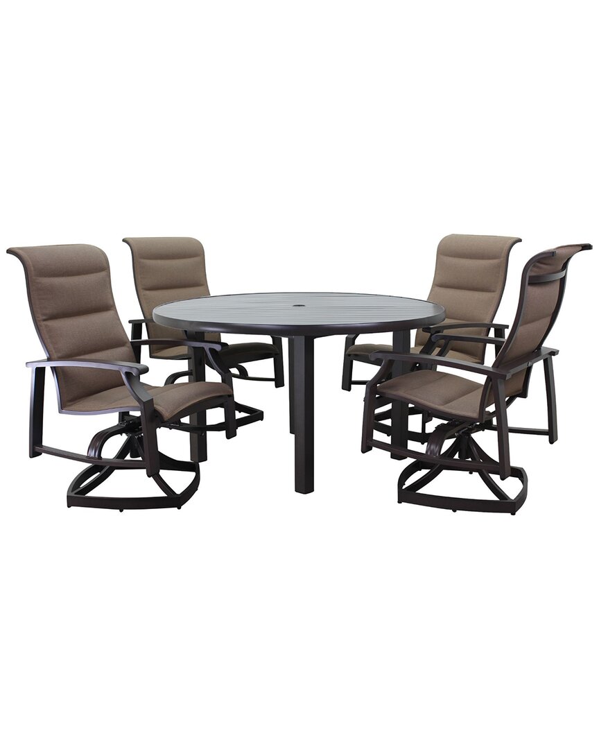 Courtyard Casual Madison Rust Aluminum 54in Round Dining Table
