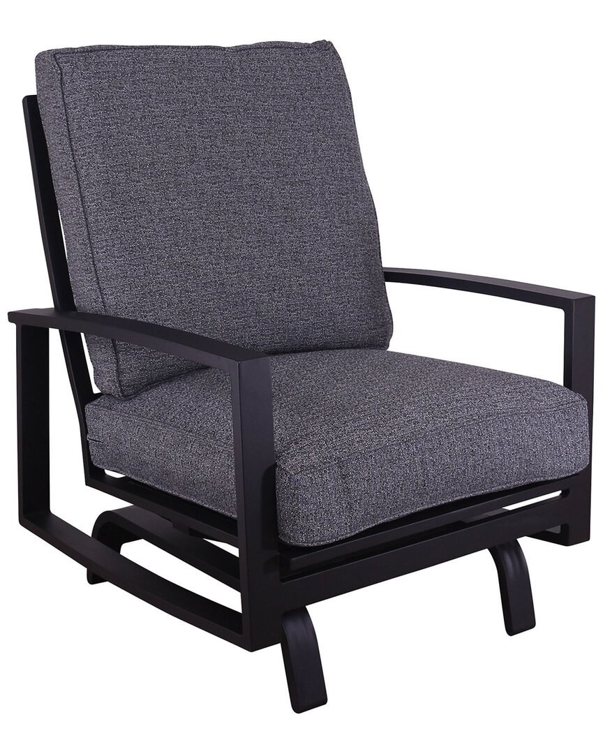 Courtyard Casual Creative Outdoor Products  Santorini Black Aluminum 2 High Motion Chairs With Envelo In Black