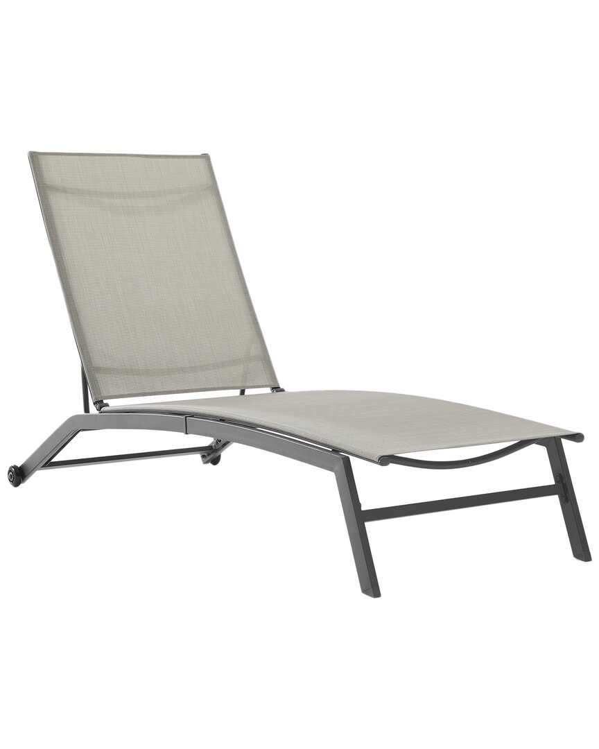 Shop Crosley Furniture Weaver Outdoor Sling Chaise Lounge In Gray