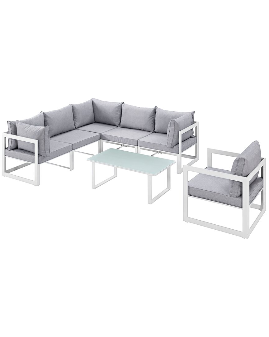 Modway Fortuna 7pc Outdoor Patio Aluminum Sectiona In Multi