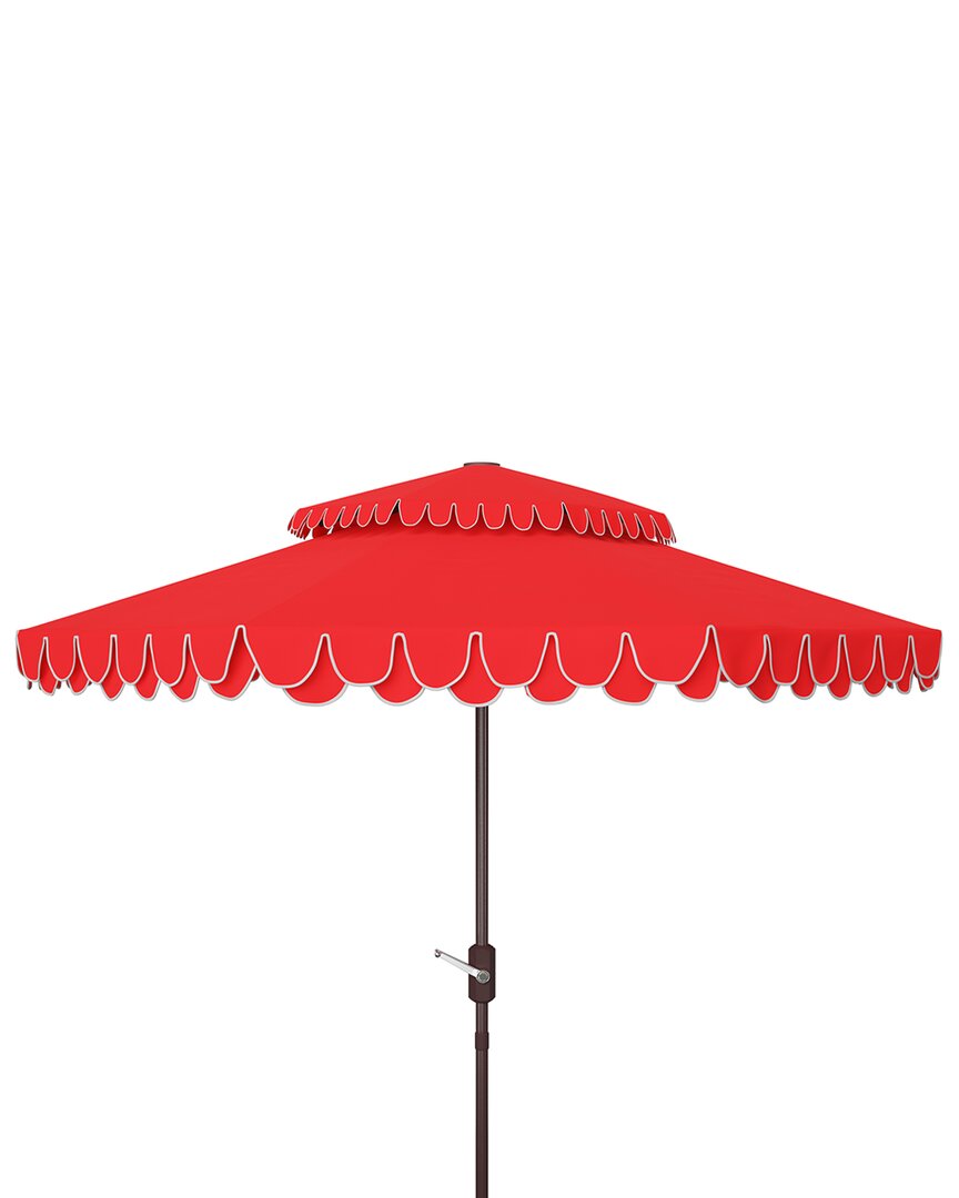 Safavieh Elegant 9ft Dbletop Umbrella In Red