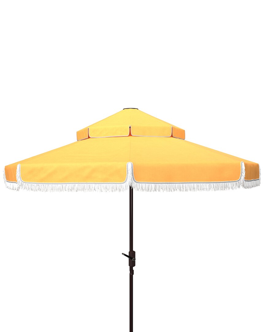 Safavieh Milan 9ft Dbletop Umbrella In Yellow