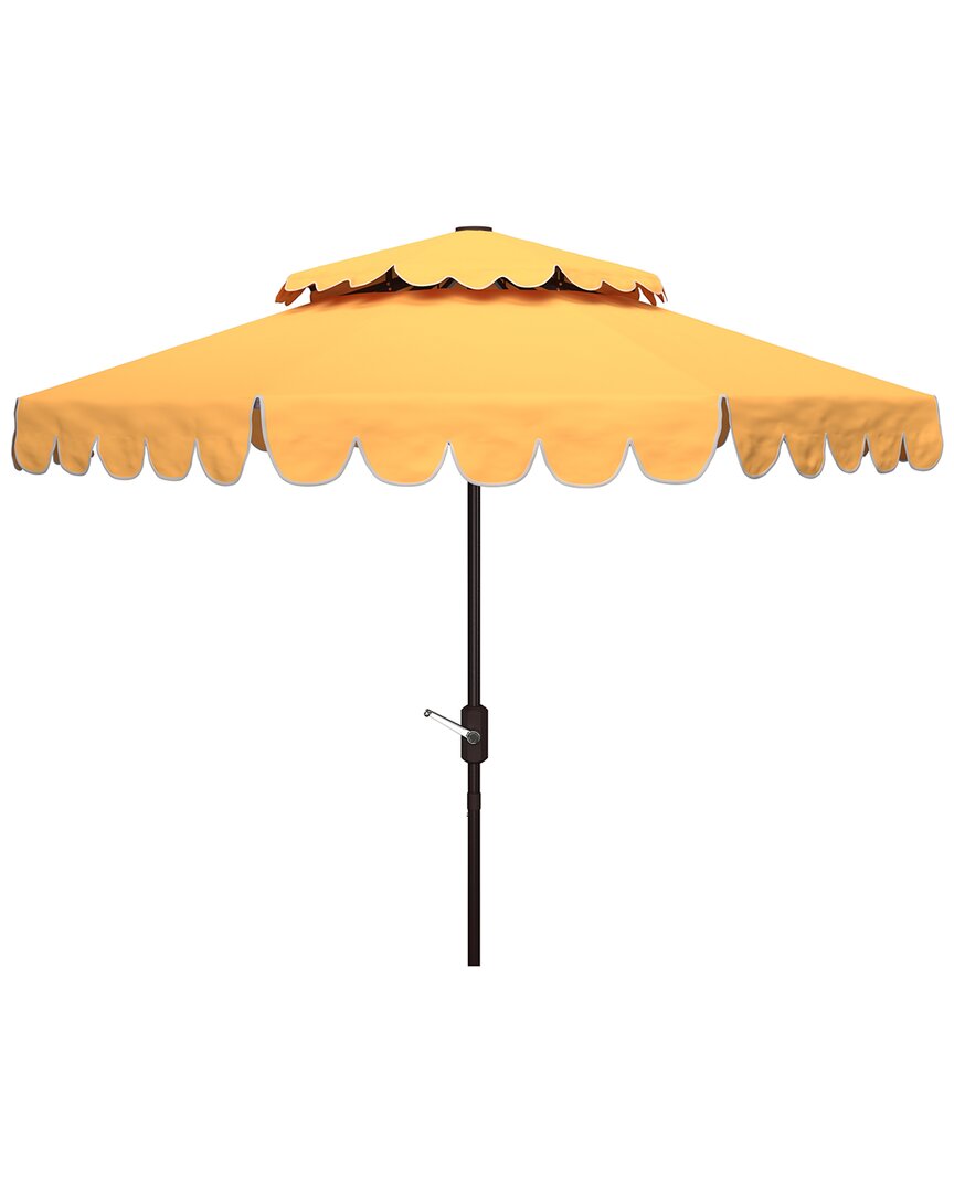 Safavieh Venice 9ft Dbletop Umbrella In Yellow