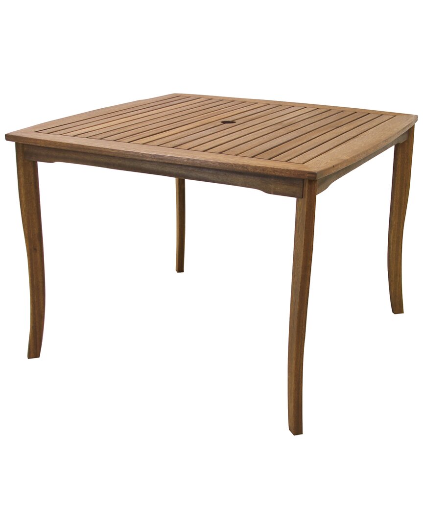 Outdoor Interiors 42in Eucalyptus Dining Table In Brown