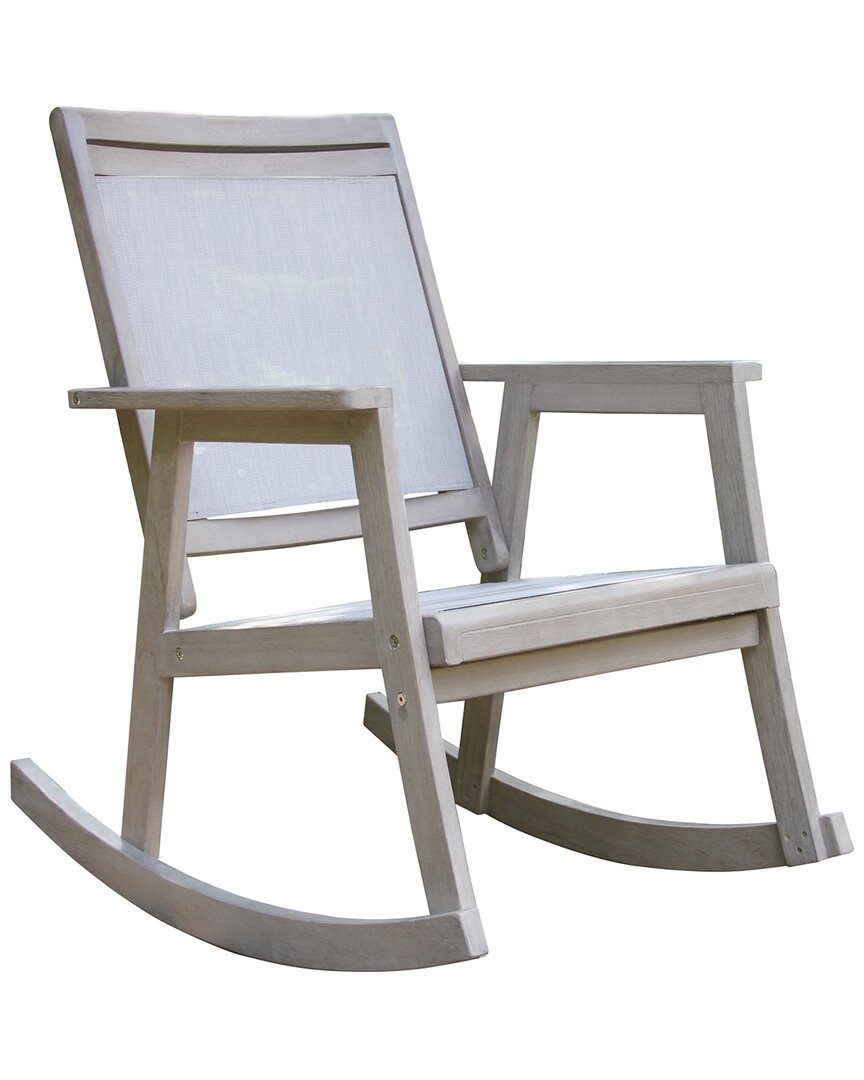 Outdoor Interiors Eucalyptus Sling Rocking Chair In Grey