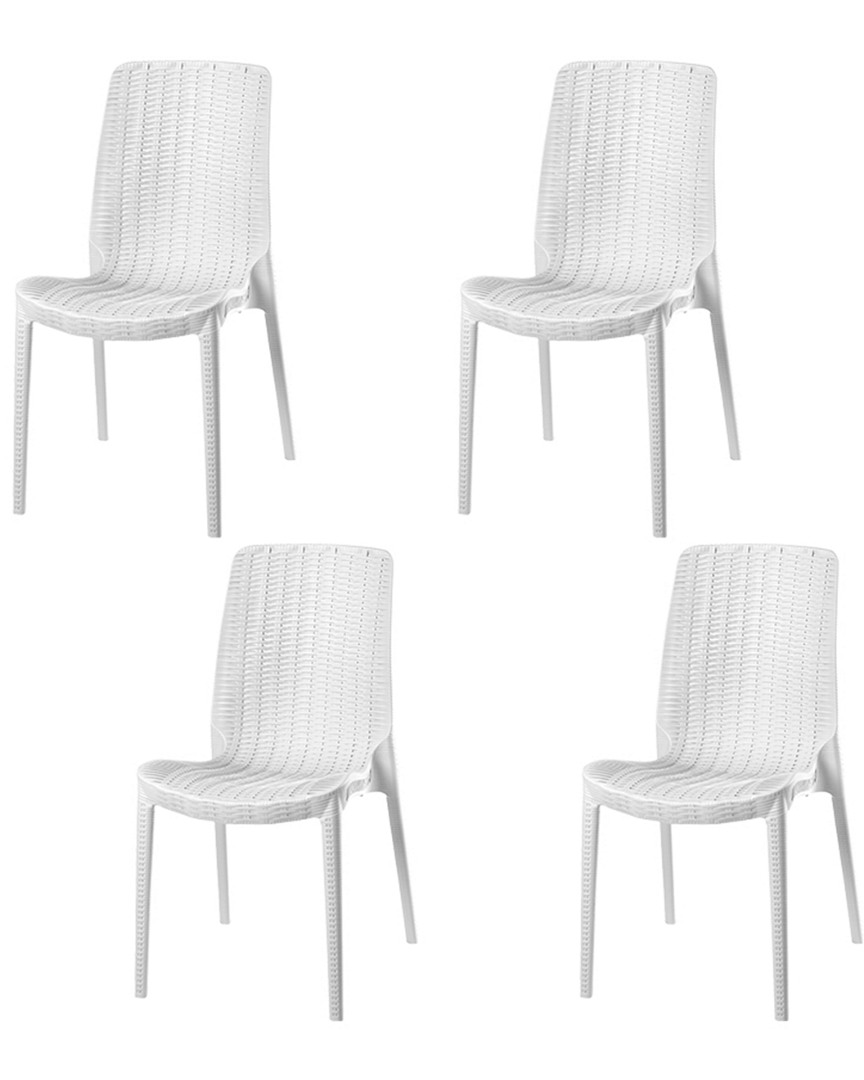 Shop Lagoon Set Of 4 Stackable Rattan Dining Chairs