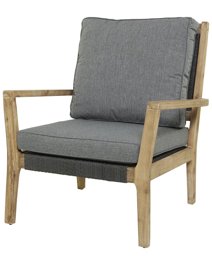 Peyton Lane Dark Grey Wood Contemporary Outdoor Chair In Grey