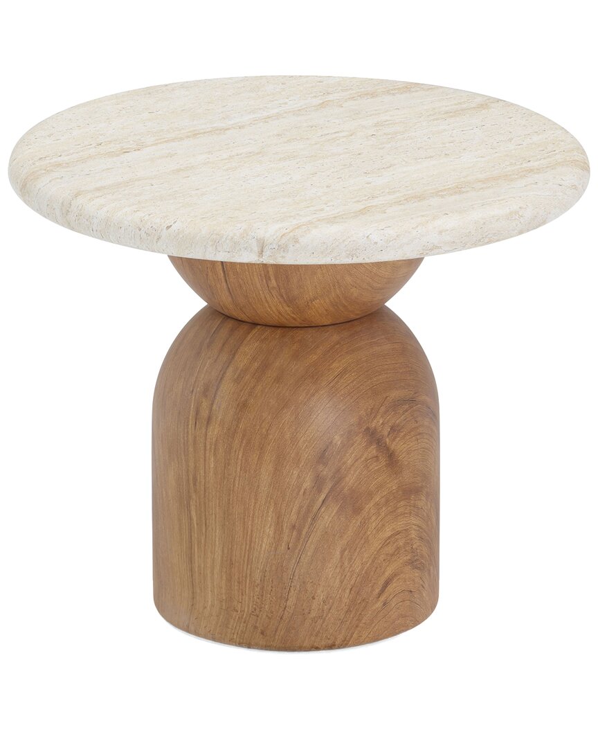 Tov Furniture Cynthia Travertine Concrete Indoor/outdoor 54in Round Dining Table In Multi