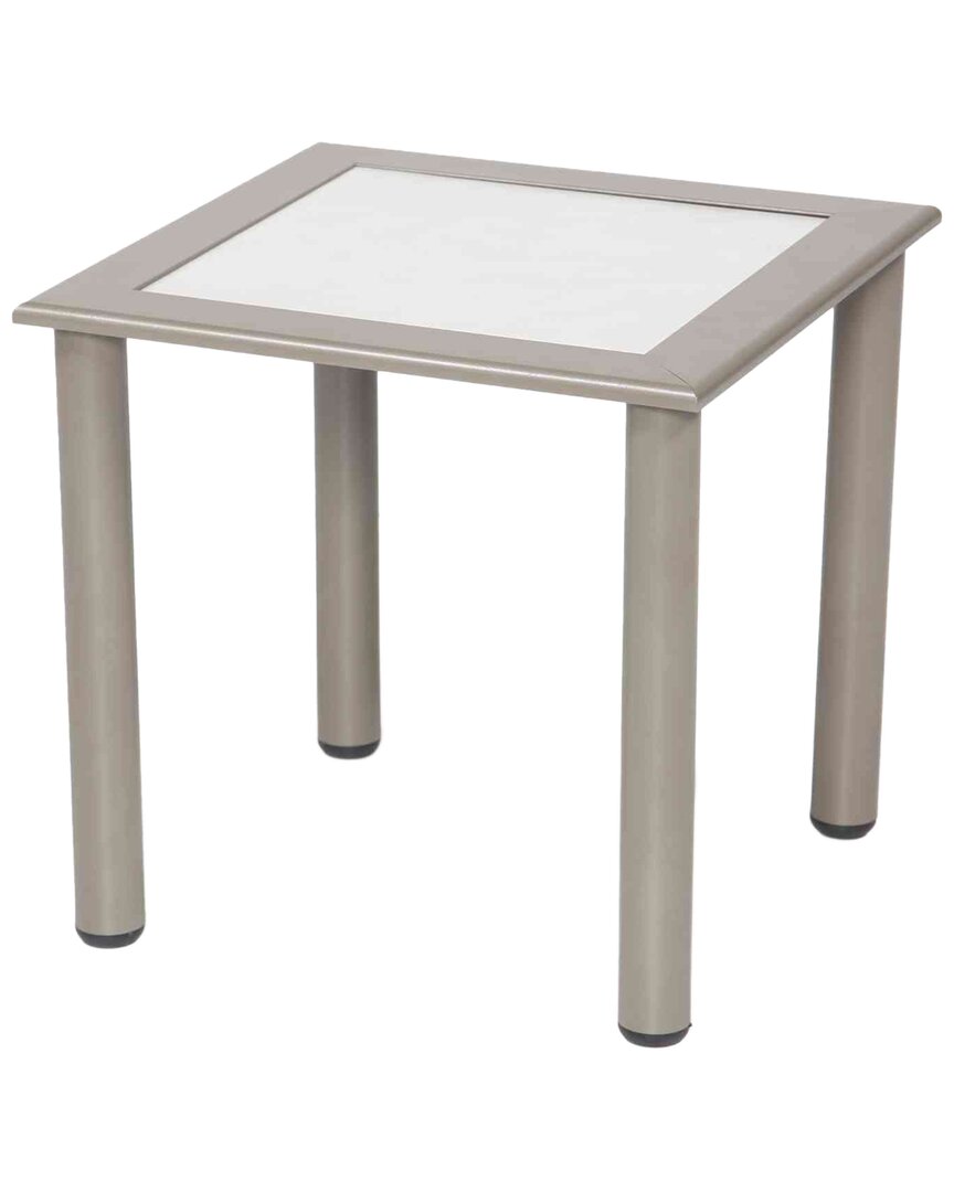 Rainbow Outdoor Odessa End Table - Capuccino Hpl - White In Gray