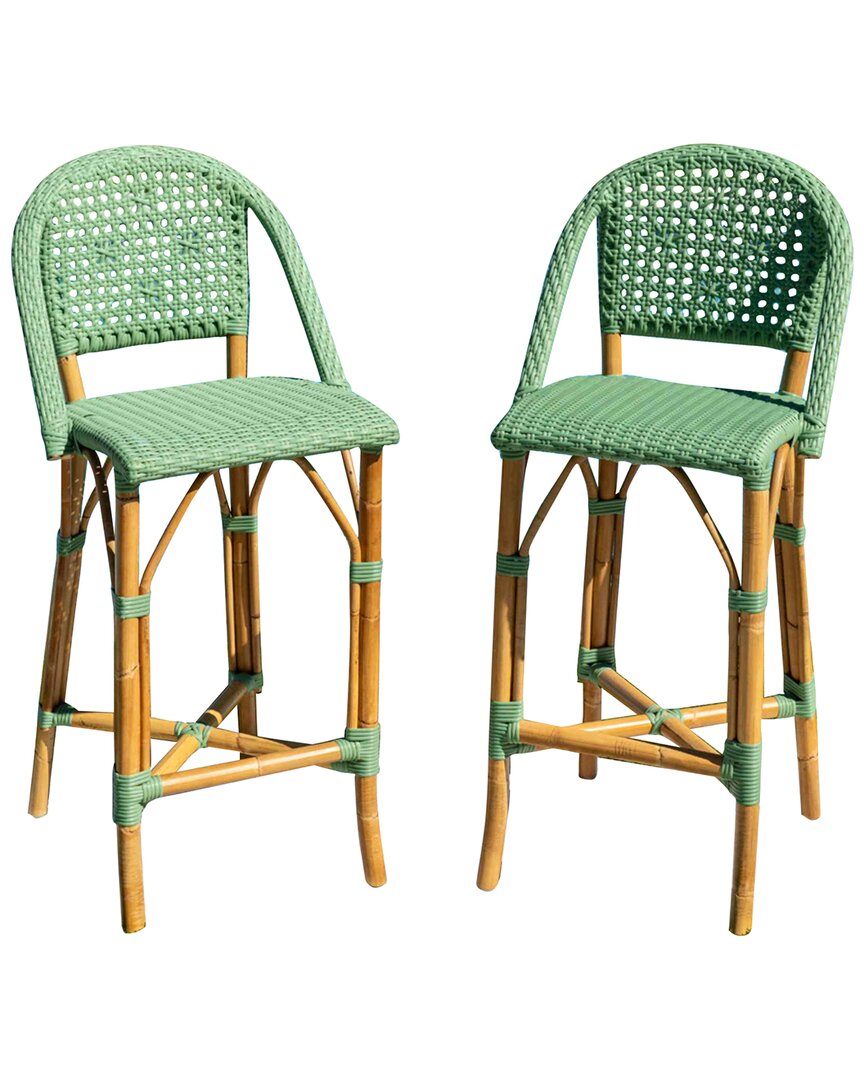 Panama Jack Set 2 Chloe Counter Stools In Green