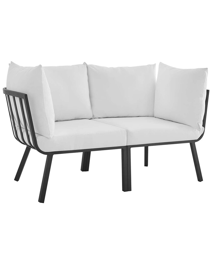 Modway Outdoor Riverside 2 Piece Outdoor Patio Aluminum Sectional Sofa Set