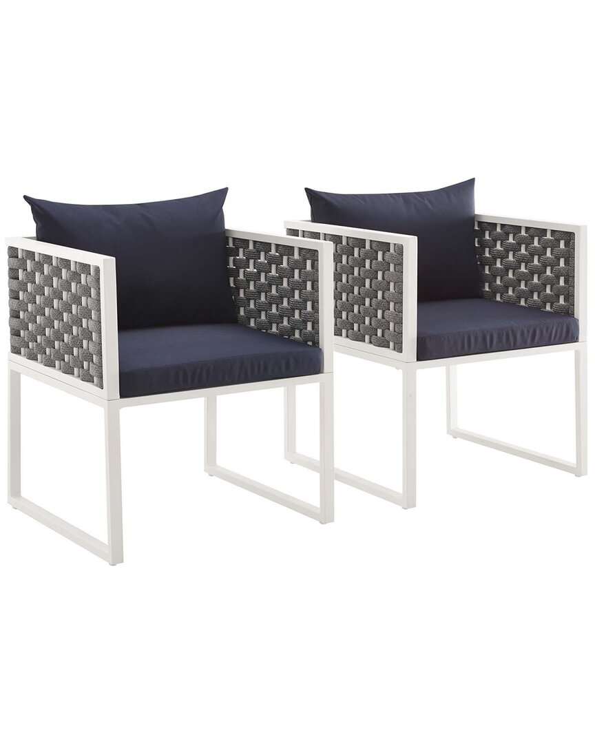 Shop Modway Outdoor Stance Dining Armchair Outdoor Patio Aluminum Set Of 2