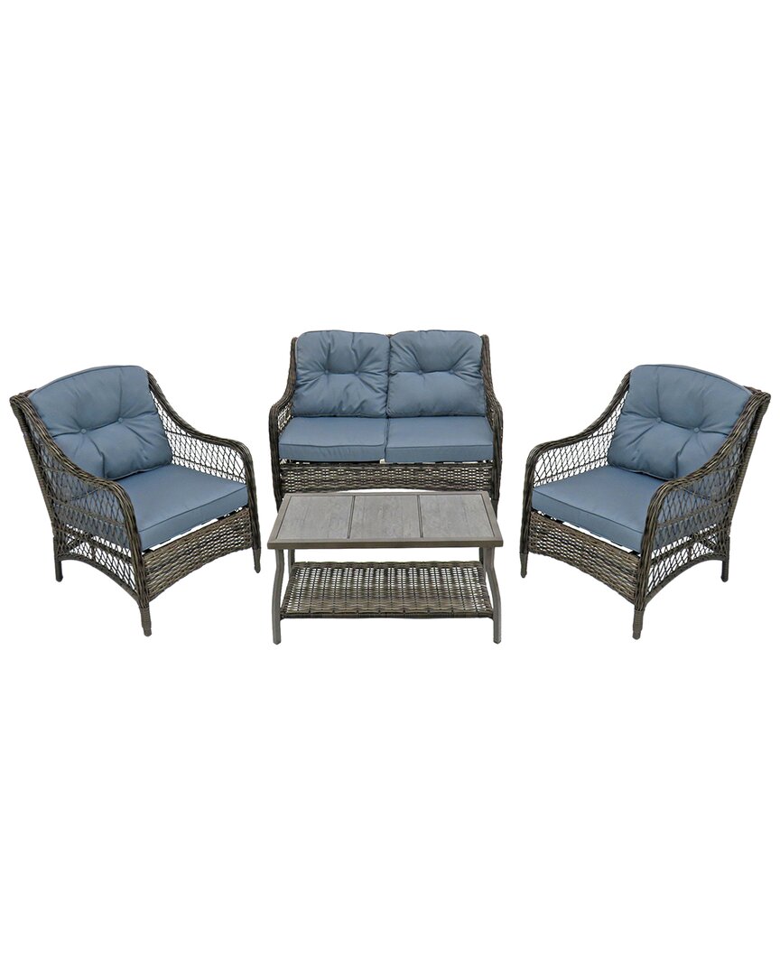 National Tree Company Litherland Collection 4pc All-weather Chat Set In Grey