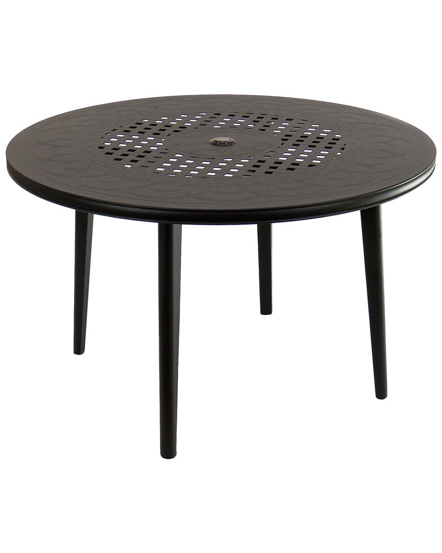 National Tree Company Darby Collection All-weather Round Dining Table In Charcoal