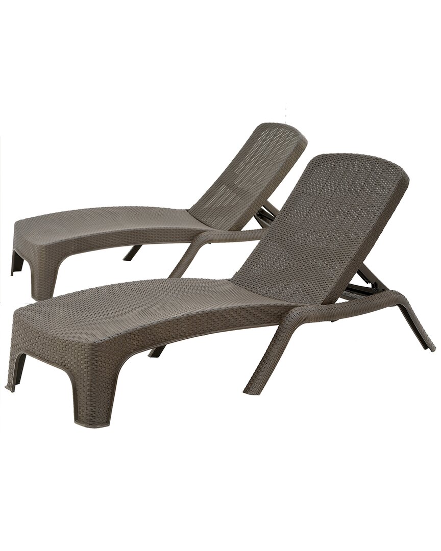National Tree Company All Weather Chaise Lounge Pair In Brown