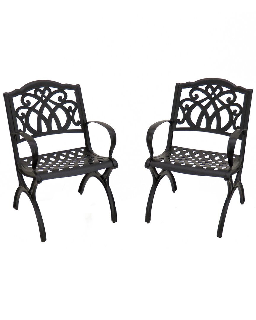 National Tree Company Leeds Collection 2pc All-weather Chair Set In Charcoal