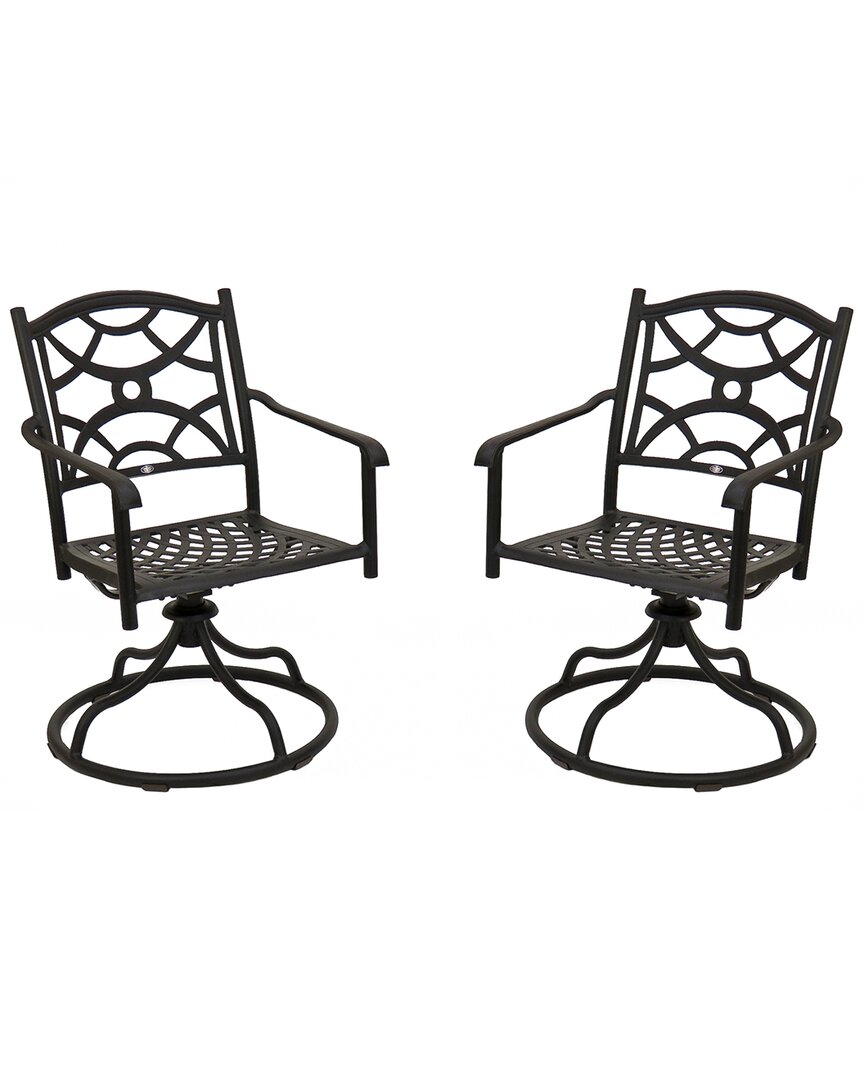 National Tree Company Darby Collection 2pc All-weather Swivel Chair Set In Charcoal