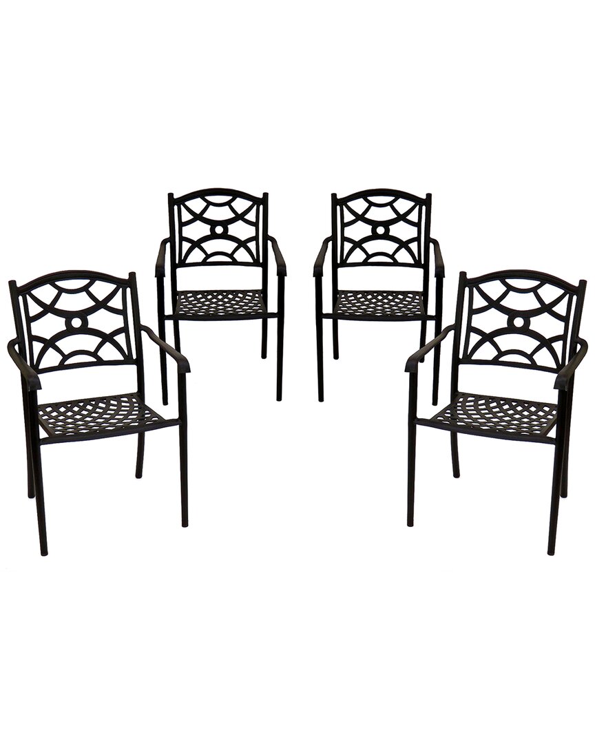 National Tree Company Darby Collection 4pc All-weather Chair Set In Charcoal