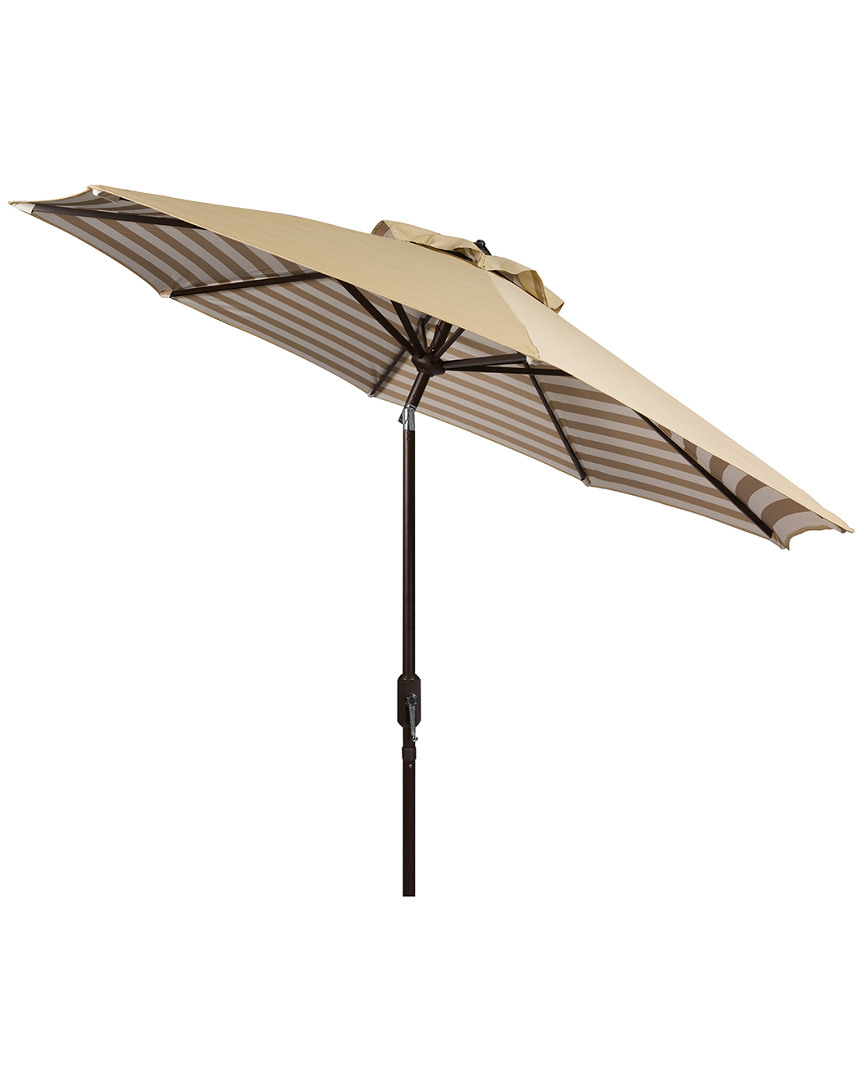 Safavieh Athens Inside Out Striped 9ft Crank Outdoor Auto Tilt Umbrella