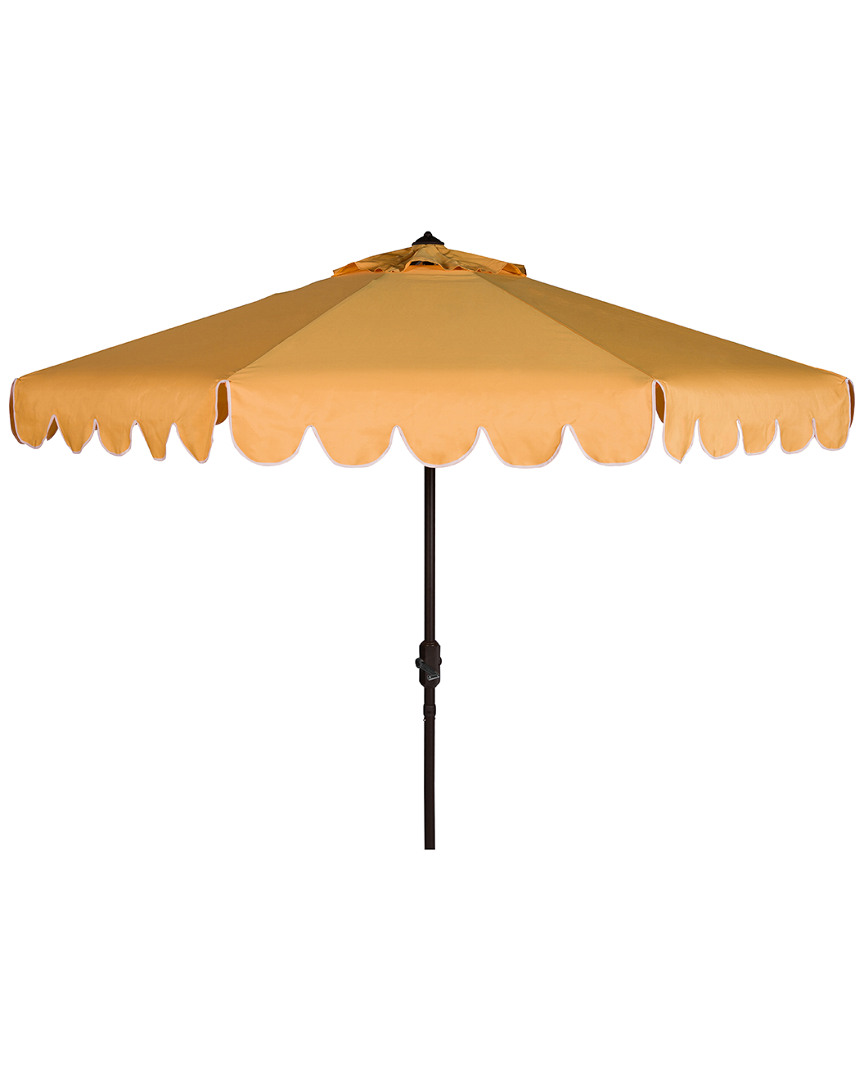 Safavieh Venice Single Scallop 9ft Crank Outdoor Push Button Tilt Umbrella