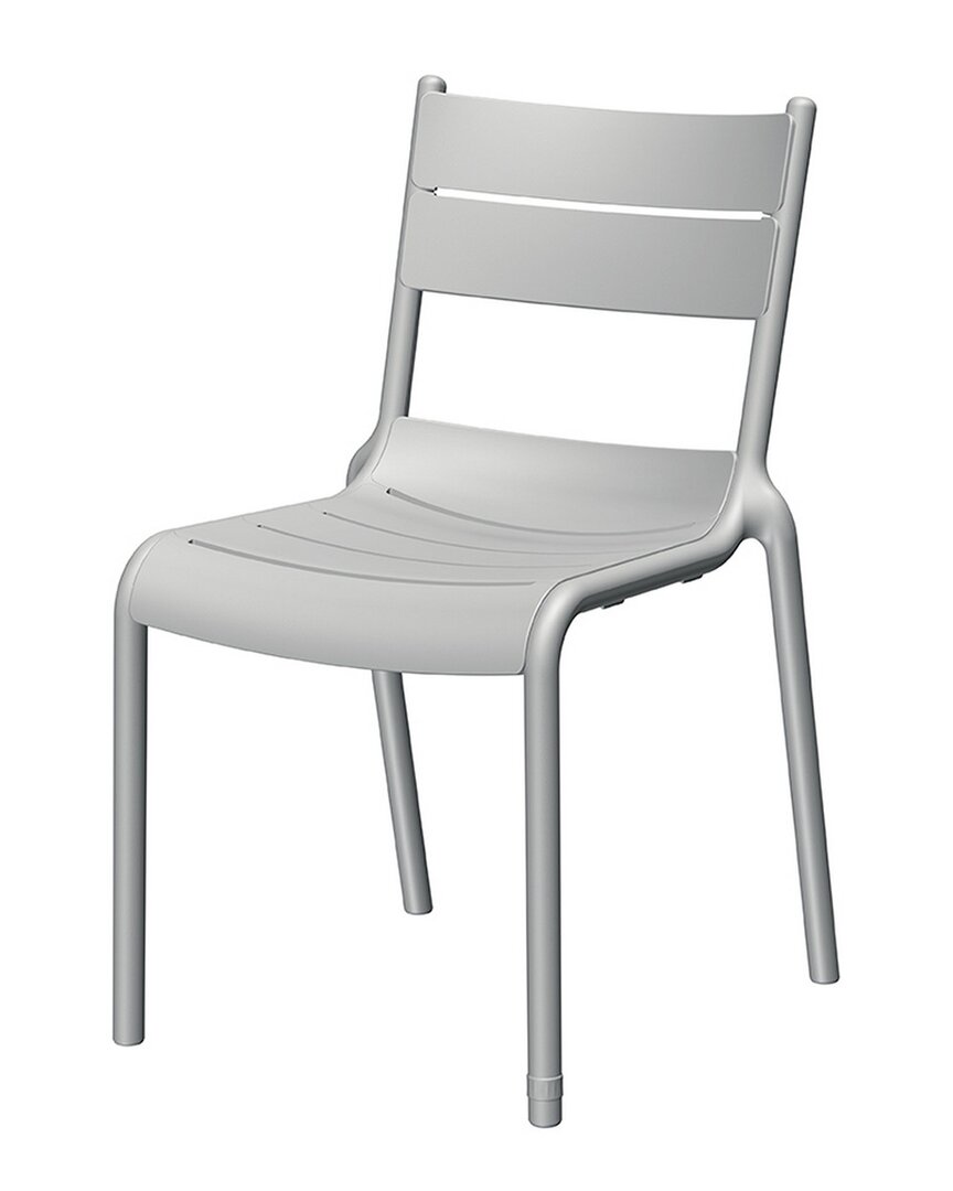 Lagoon Furniture Set Of 2 Naples Stackable Side Chairs In Gray