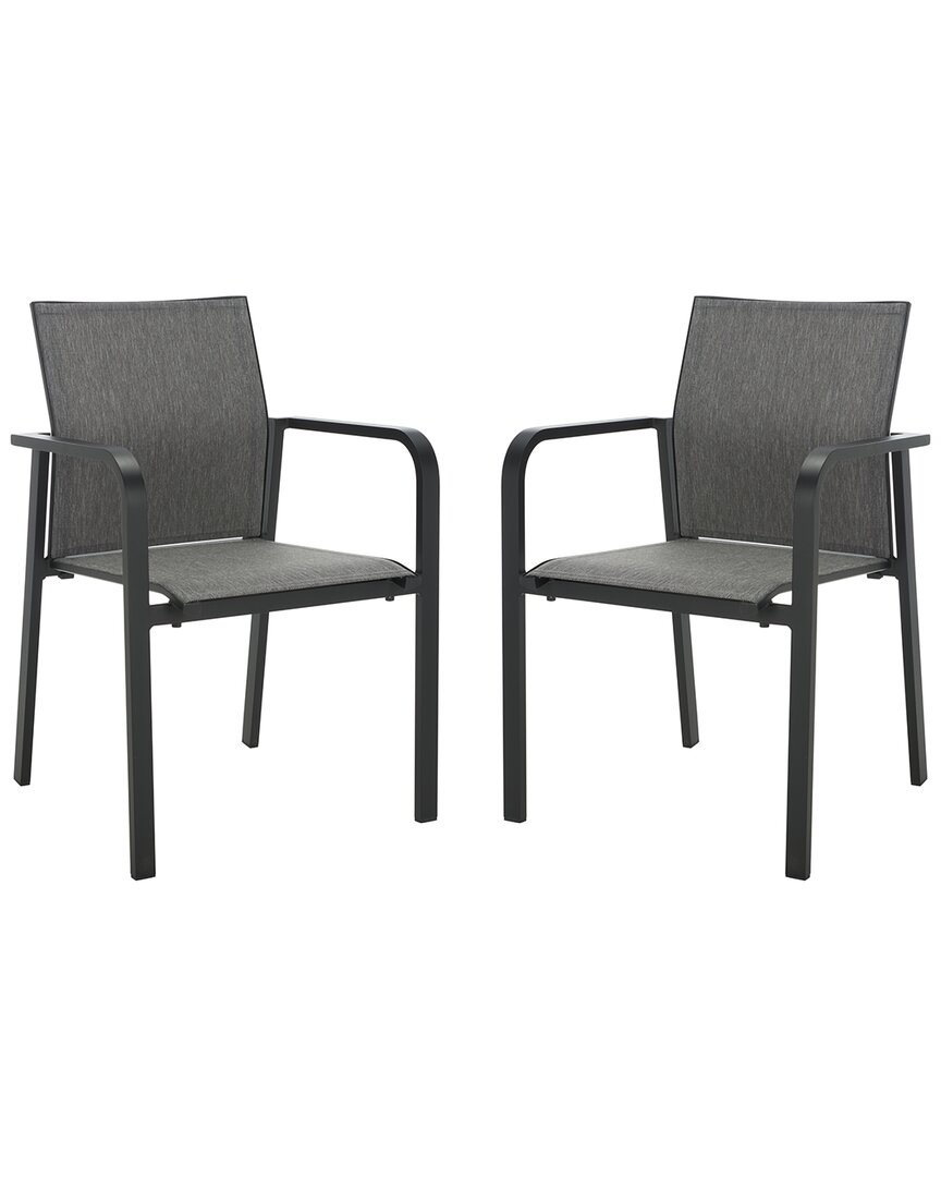 Safavieh Set Of 2 Dexter Armchairs In Black