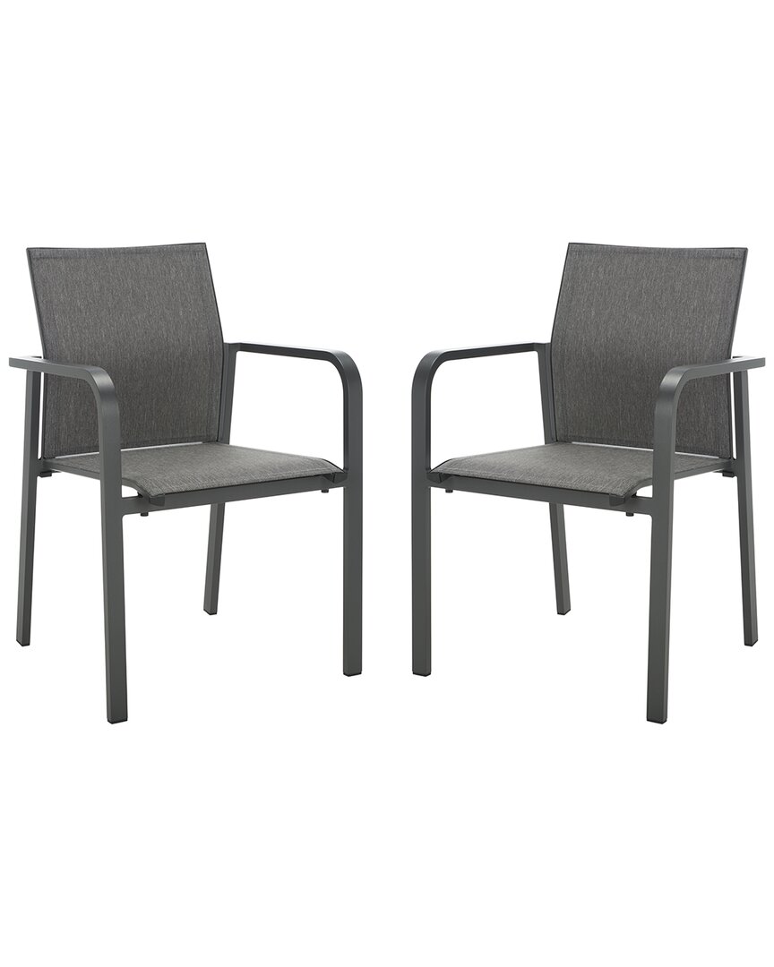 Safavieh Set Of 2 Dexter Armchairs In Black