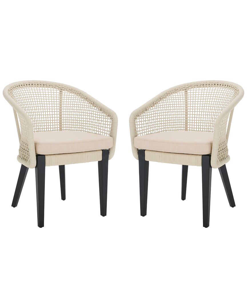 Safavieh Set Of 2 Saxon Rope Chairs In White