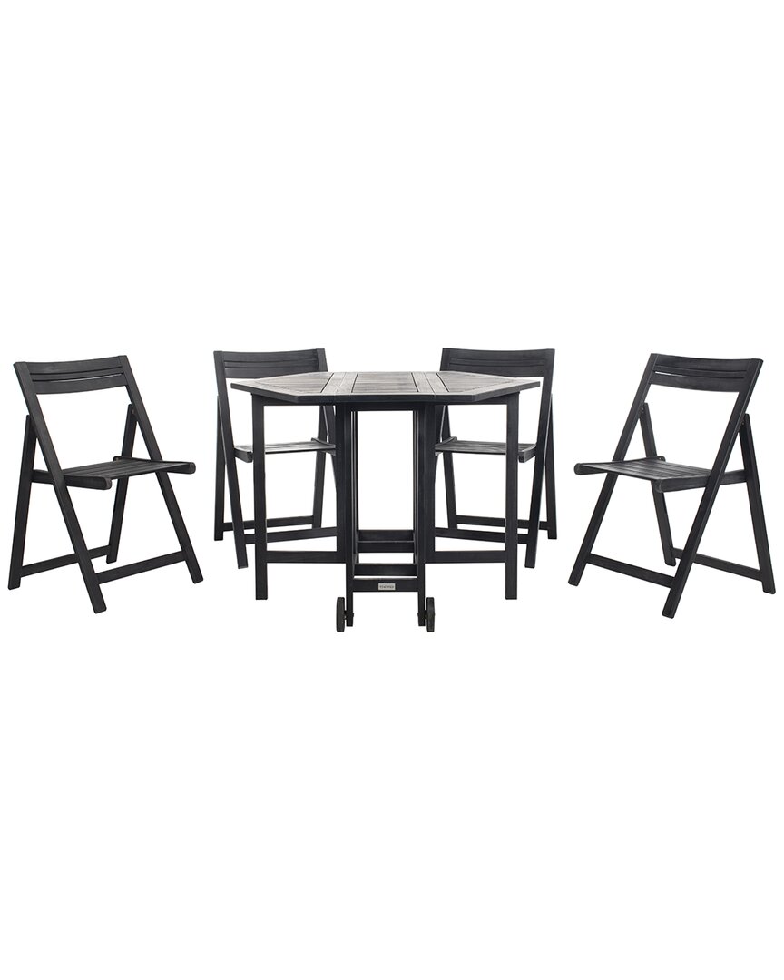 Safavieh Kerman Outdoor Table And 4 Chairs In Black