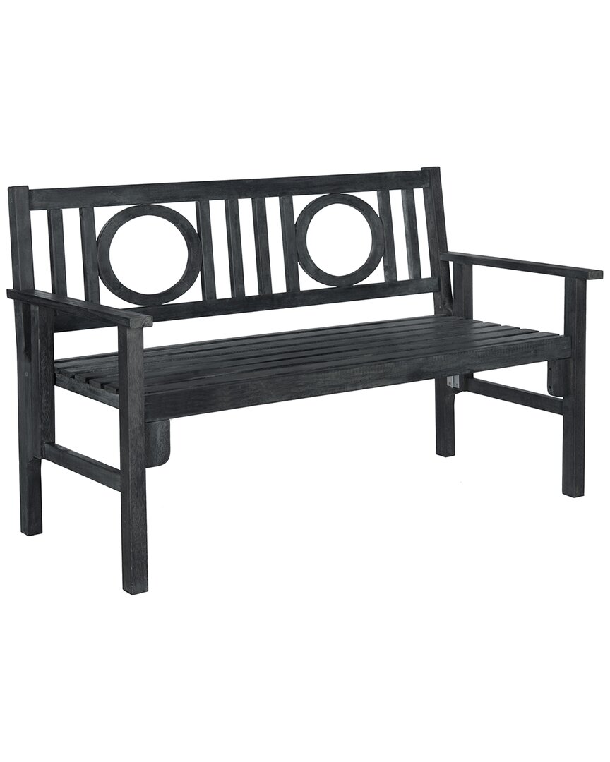 Shop Safavieh Piedmont Outdoor Folding Bench In Black