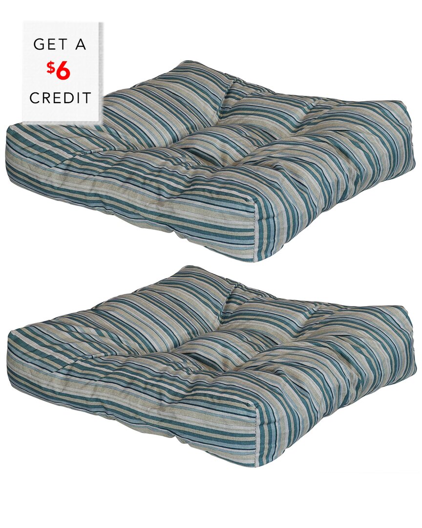 Sunnydaze Indoor/outdoor Replacement Square Tufted Patio Chair Seat And Back Cushions - 20" - 2pk In Multi