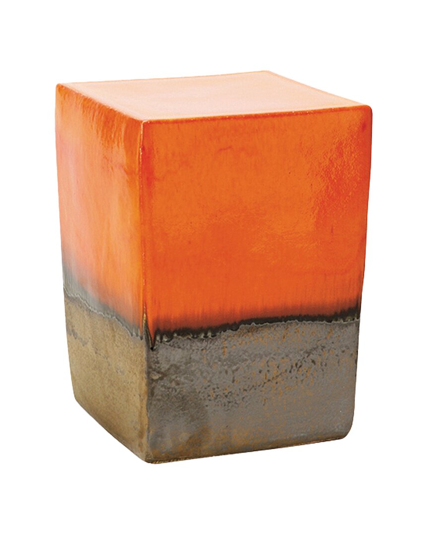 Seasonal Living Two Glaze Square Cube Set Of Two In Orange