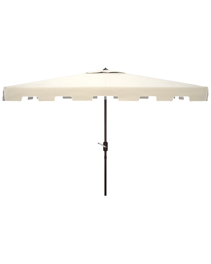 Safavieh Zimmerman 6.5 X 10 Ft Rect Market Umbrella In White