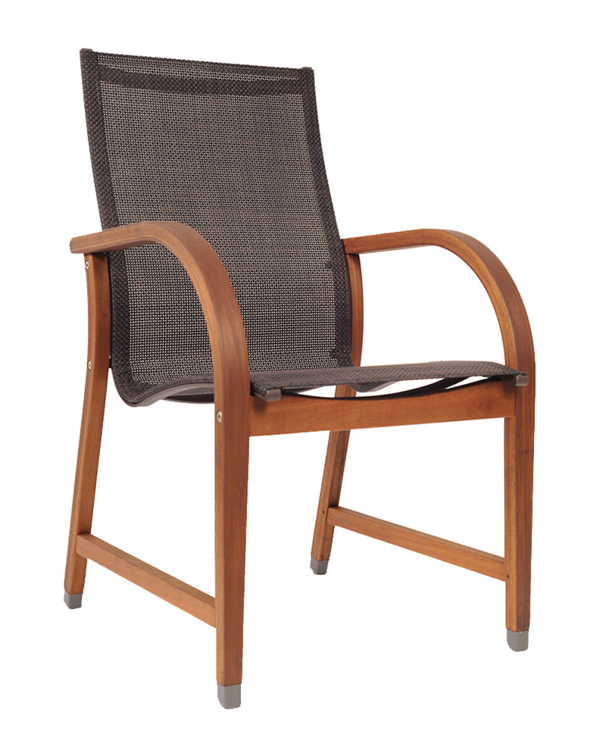 Amazonia Outdoor Patio 4pc Outdoor Patio Brown Wood Armchairs ModeSens