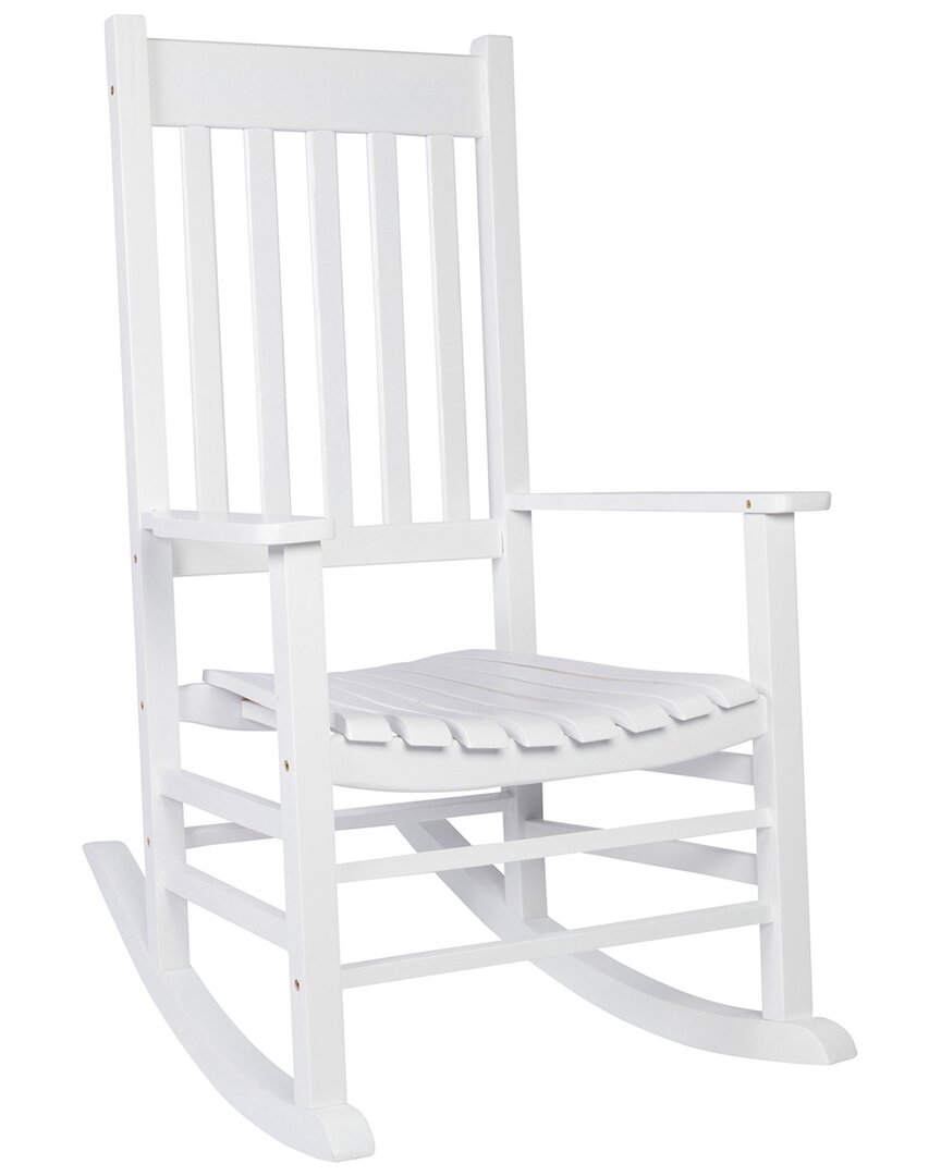 Shine Co. Belmont Outdoor Acacia Wood Rocking Chair In White