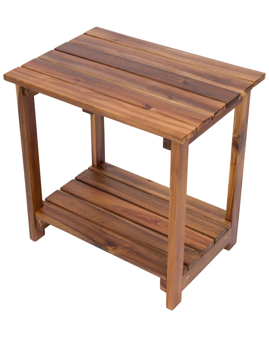 Shine Co. 2-tier Acacia Wood Outdoor Side Table In Brown