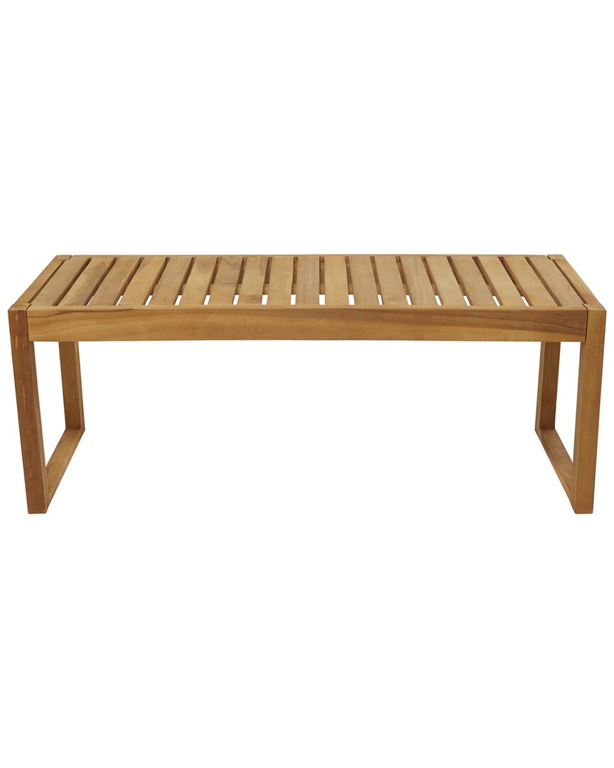 Peyton Lane Slatted Outdoor Accent Table In Brown