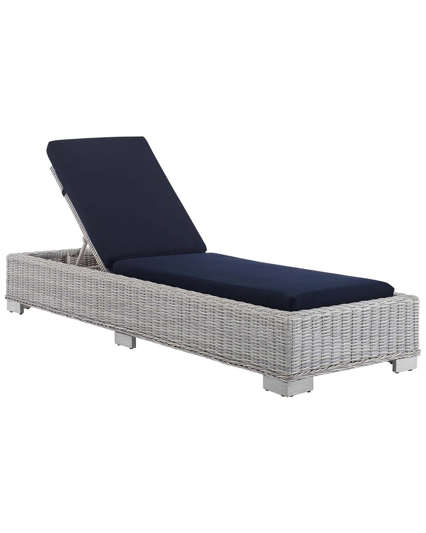 Modway Conway Sunbrella Outdoor Patio Wicker Chaise In Grey