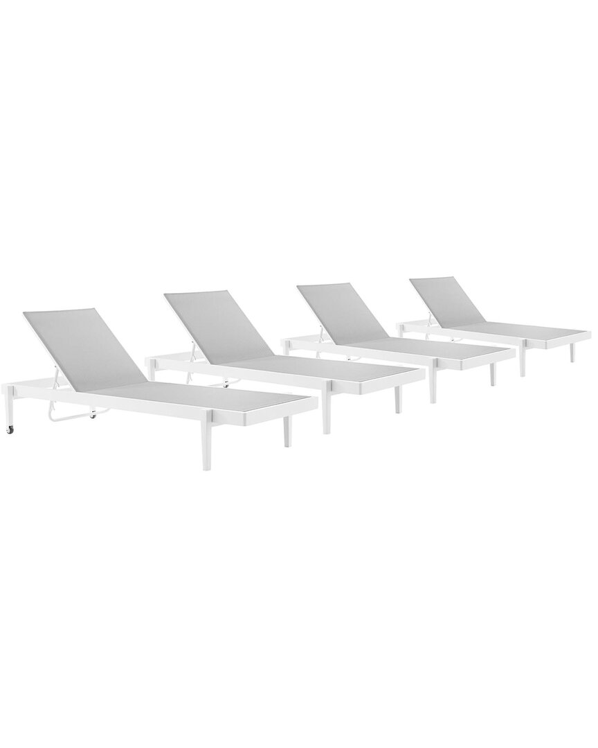Modway Charleston Outdoor Patio Chaise Lounge Chair In White