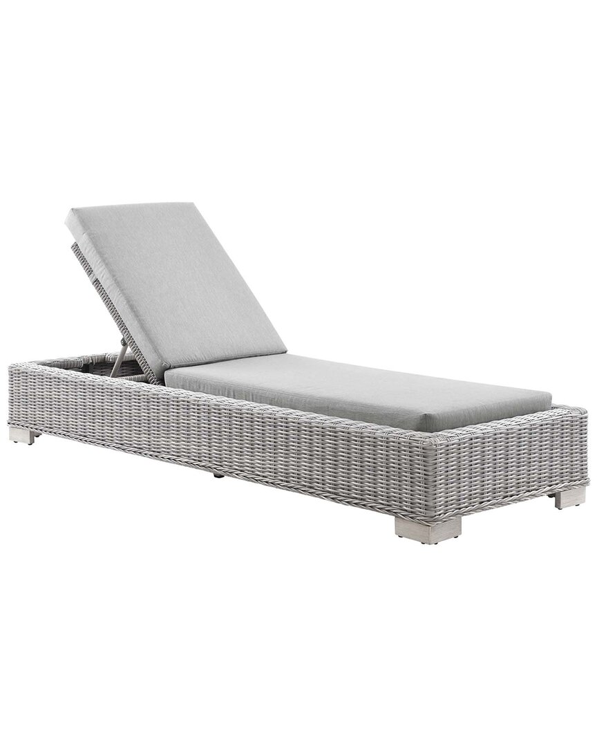 Modway Conway Sunbrella Outdoor Patio Wicker Chaise In Grey
