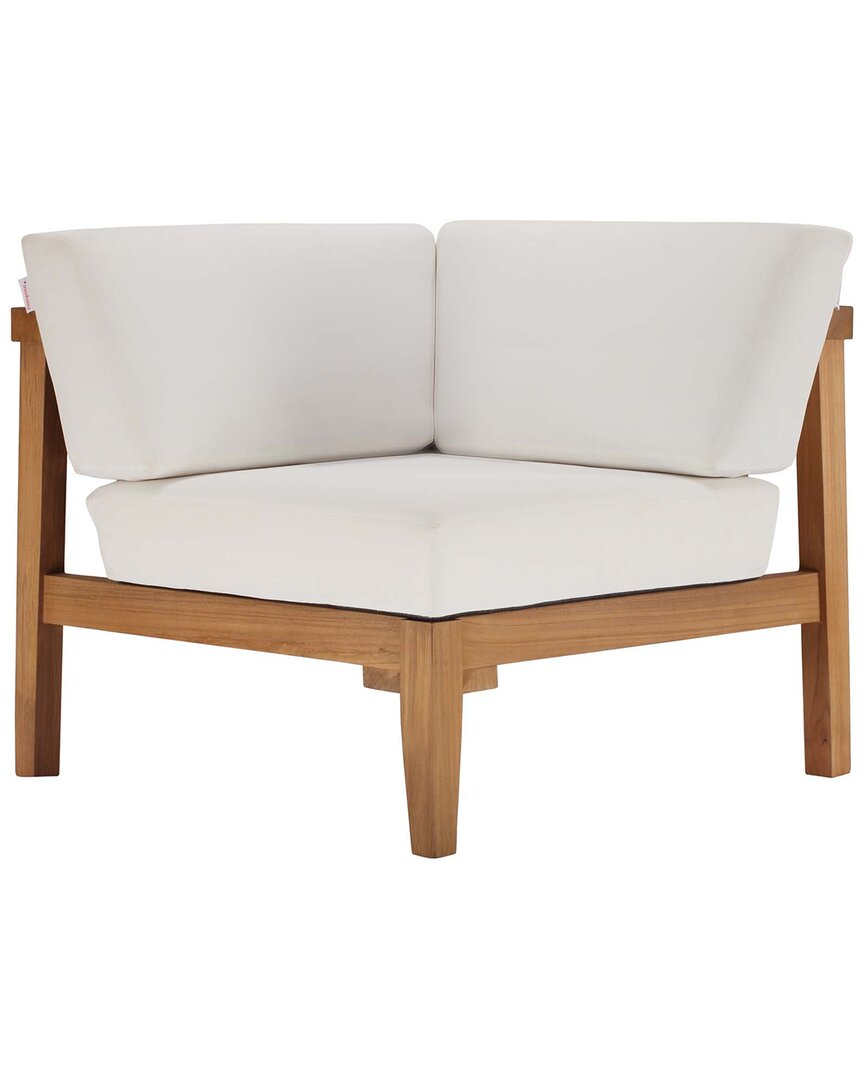Modway Bayport Teak Outdoor Patio Corner Chair In White