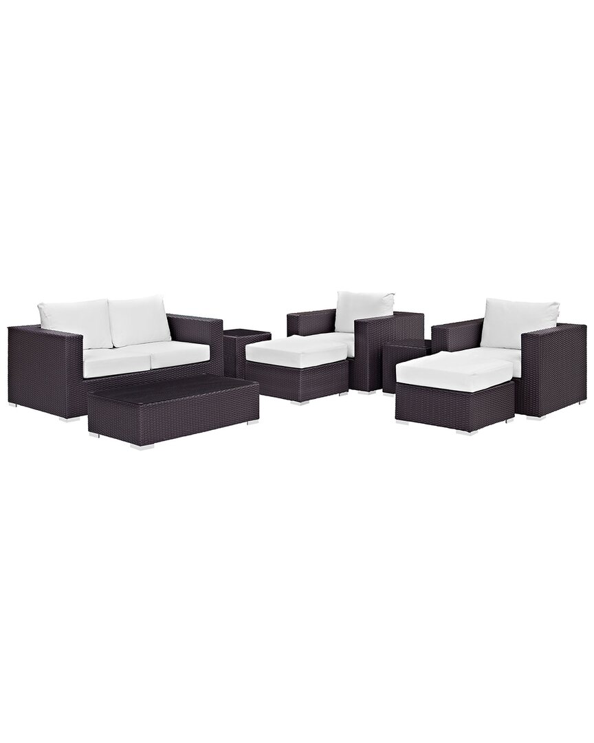 Modway Convene 8-piece Outdoor Patio Sofa Set In Brown