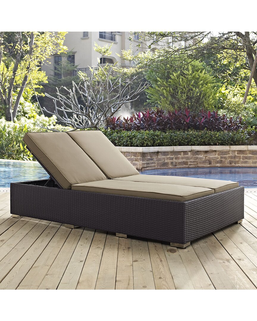 Modway Convene Double Outdoor Patio Chaise In Brown