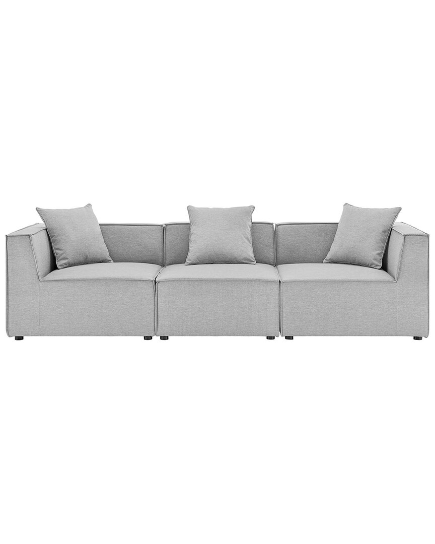 Modway Saybrook Outdoor Patio Upholstered 3-piece Sectional Sofa In Gray