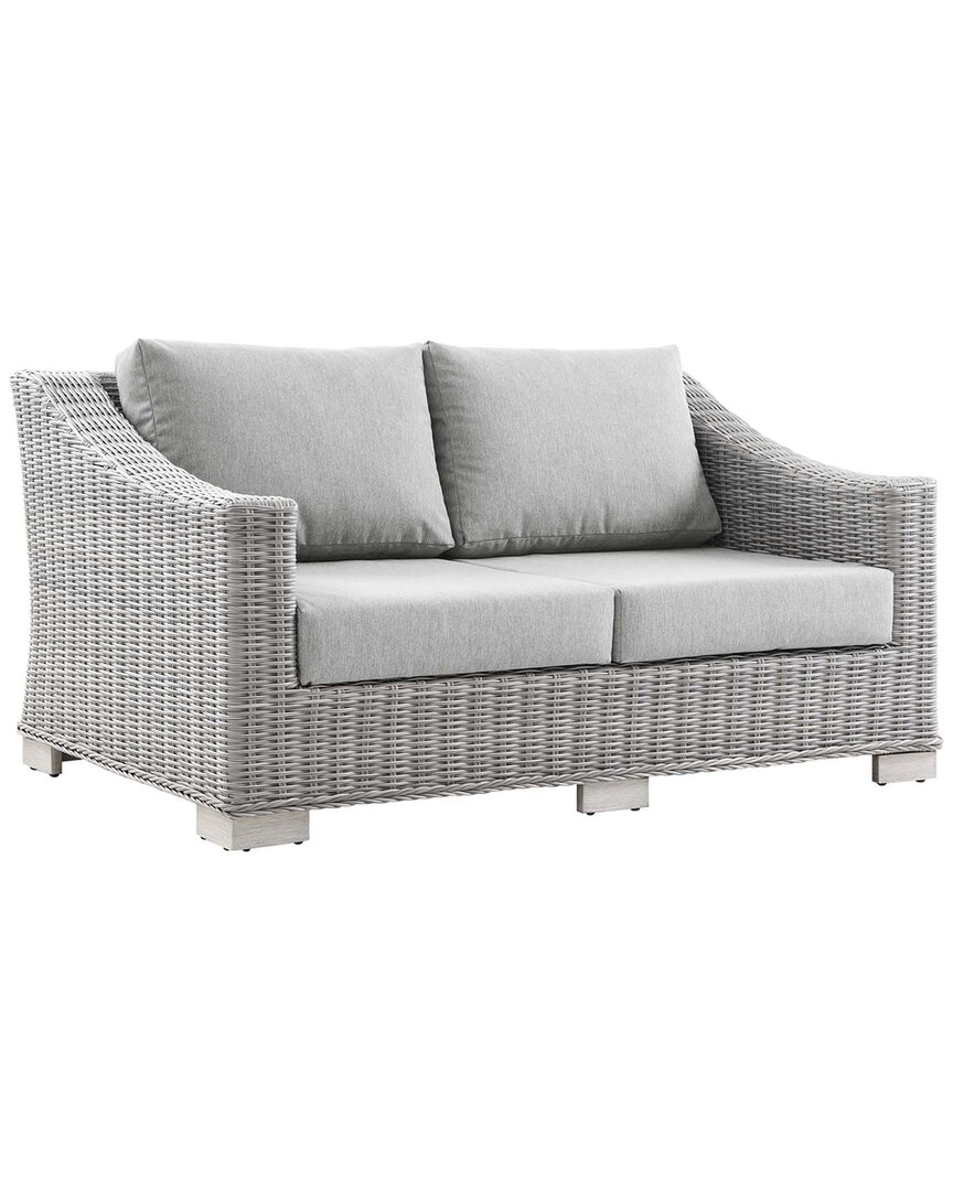 Shop Modway Conway Outdoor Patio Rattan Loveseat In Gray