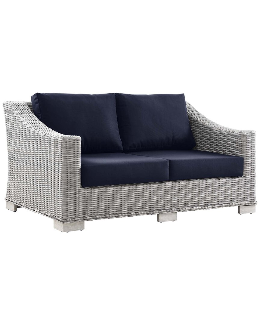 Modway Conway Outdoor Patio Rattan Loveseat In Gray