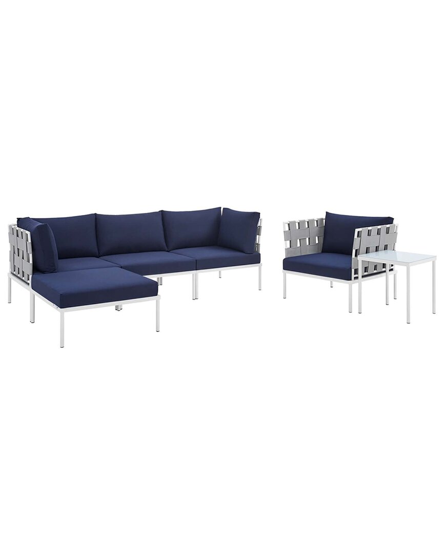 Modway Harmony 6-piece Sunbrella Outdoor Patio Seating Set In Gray