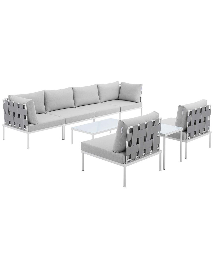 Modway Harmony 8-piece Sunbrella Outdoor Patio Sectional Sofa Set In Gray